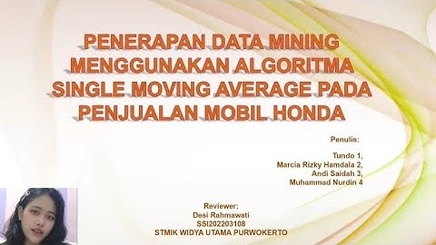REVIEW JURNAL "PENERAPAN DATA MINING MENGGUNAKAN ALGORITMA SMA PADA PENJUALAN MOBIL HONDA"