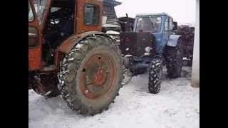 Elakadt traktor LTZ-40AM+MTZ-52.