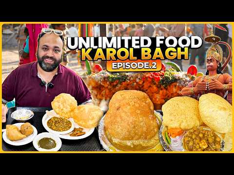 Street food KAROL BAGH | Standard Poori Chole, Om Corner, Brijwasi Kachori, Chole Palak Chawal, Chai