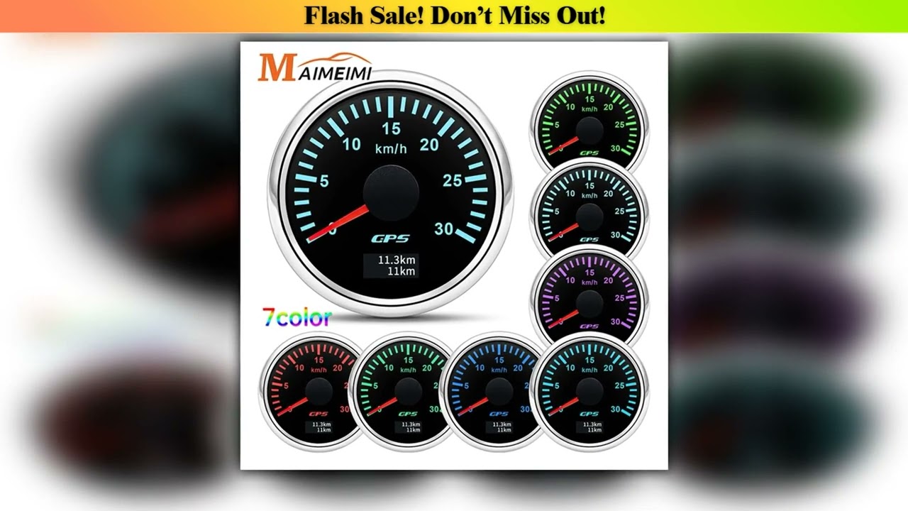Best 52MM Digital GPS Speedometer Gauge+Antenna Odometer 7 Color Backlight Universal for 12V 24V Ca