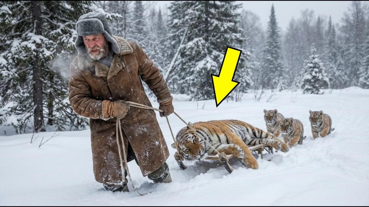 Дед ТАЩИТ огромную тигрицу на санях — то, что он СДЕЛАЛ дома - НЕВЕРОЯТНО!