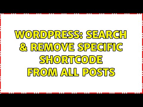 Wordpress: Search & Remove Specific Shortcode From All Posts (2 Solutions!!)