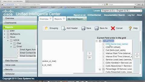 UCCX 9 CUIC Report Customization
