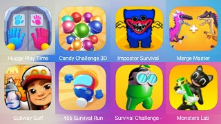 Huggy Playtime, Candy Challenge 3D, Impostor Survival, Merge Master, Subway Surf, 456 Survival Run screenshot 5