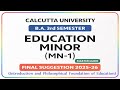 CALCUTTA UNIVERSITY B.A. 3rd Semester Education Minor MN-1 Final Suggestion 2025-26