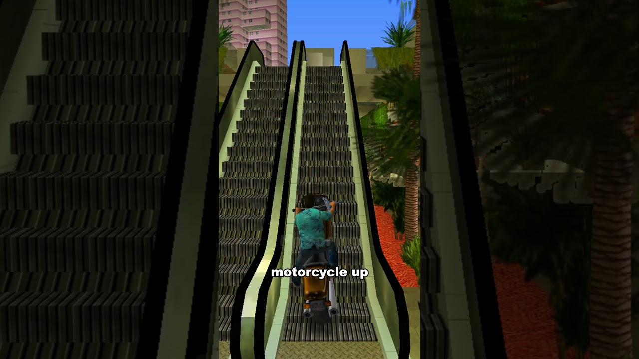 IF YOU RIDE A MOTORCYCLE ON AN ESCALATOR IN GTA GAMES