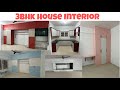 🏠 3Bhk House interior Work !! Kitchen , Wardrobe , Tv Cabinate , Factory Work Base Model Interior !