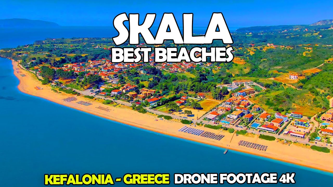 Skala Beach, Kefalonia, Best Beaches Greece | Stunning 4K Drone Footage