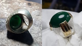 MAKE A COMBINATION SILVER RING WITH BACAN GEMS