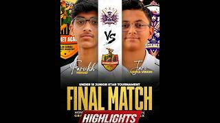 Highlights Grand Final - U15 Junior Star Tournament - Musketeers VS AA Cricket Acadmey - TNVisions
