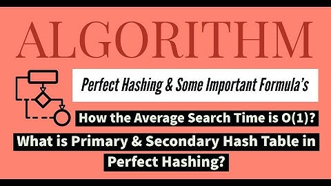 65. Perfect Hashing & Important Formulas | Algorithm for GATE, NET, NIELIT & PSU