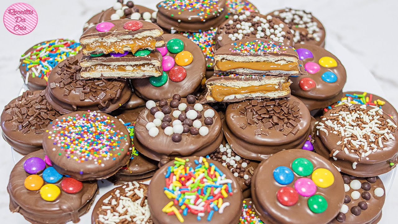 O JEITO MAIS FÁCIL DE FAZER ALFAJOR CASEIRO DE BOLACHA MARIA E DOCE DE LEITE 😍 DELICIOSOS PÁSCOA