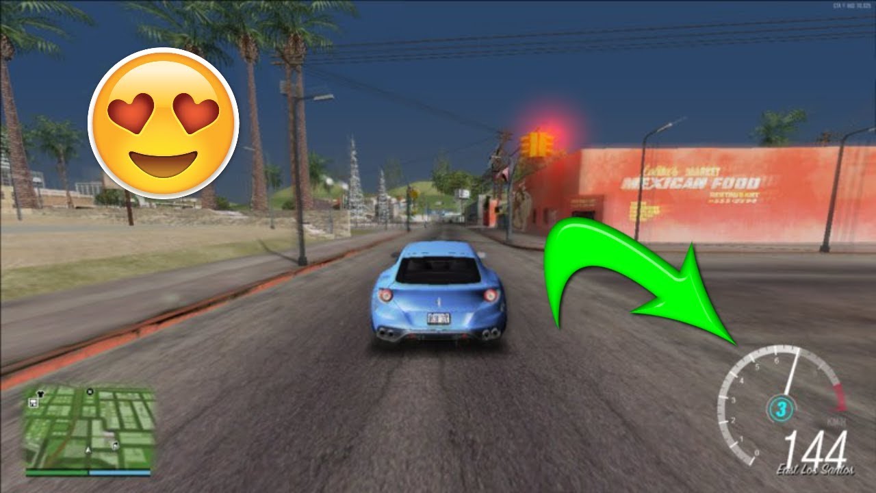 مود عداد السرعة في لعبة Gta San Andreas ولايفوتـــــــــك Youtube