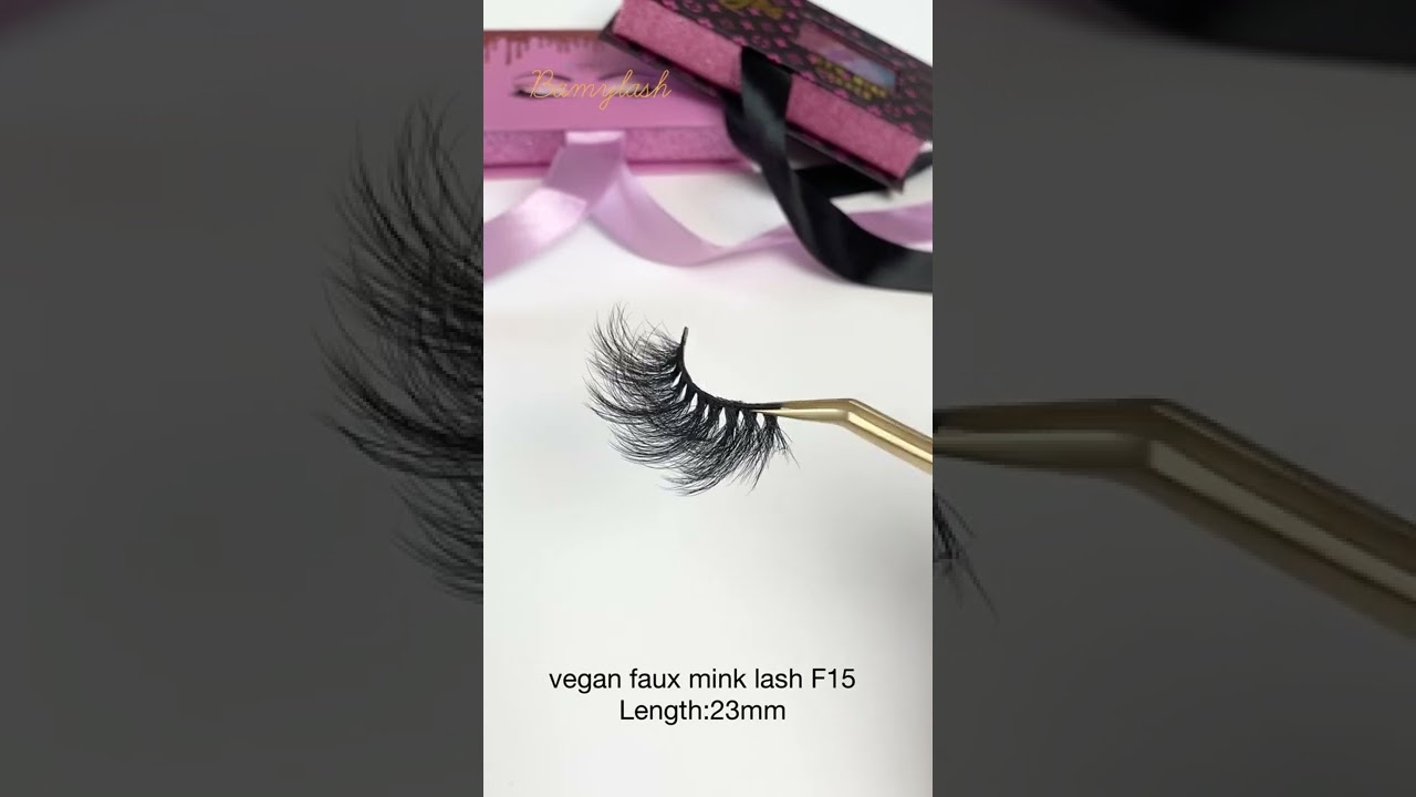 vegan 3d wispy faux mink eyelash lash F15︱Bamylash︱professional false eyelash vendor wholesale
