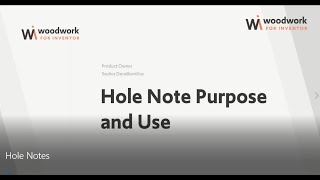 Woodwork For Inventor Hole Notes Series 3