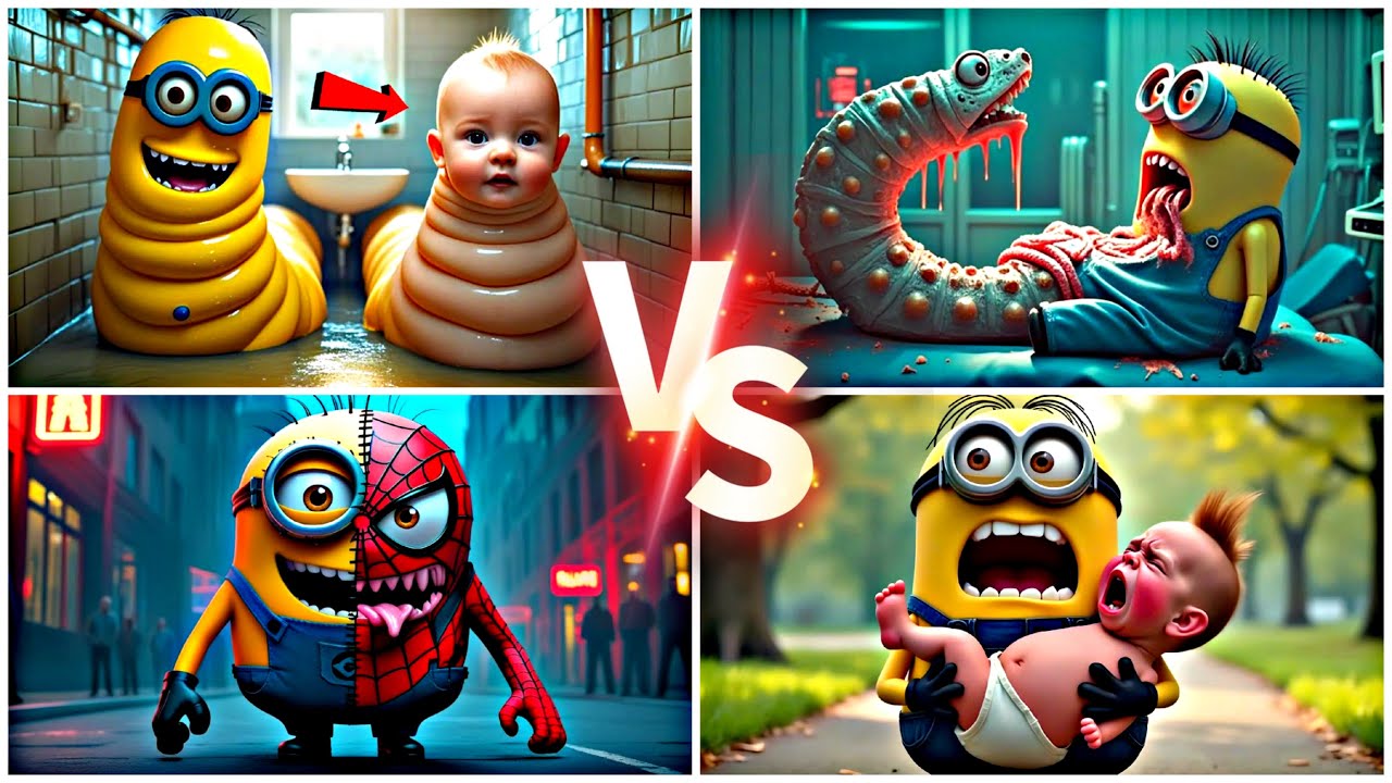 MINION WORM 🆚️ SPIDERMINION 🆚️ MINION WORM AND BABY WORM|TILES HOP ...
