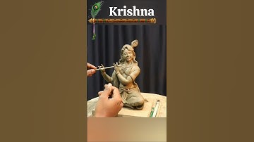 Lord krishna murti making with clay