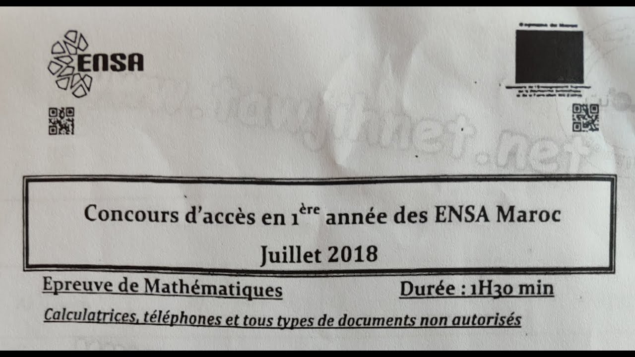 Concours ENSA 2018