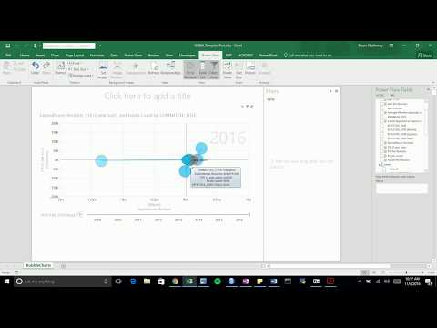 Pivot Chart example (pt 2) bubble charts (from 2016)