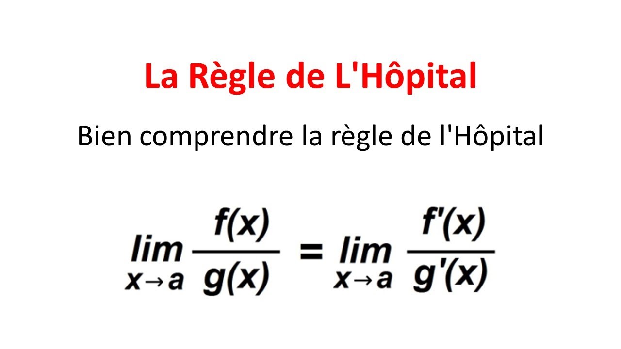 Comprendre la règle de l'Hopital 1 Préparation Concours YouTube — free download