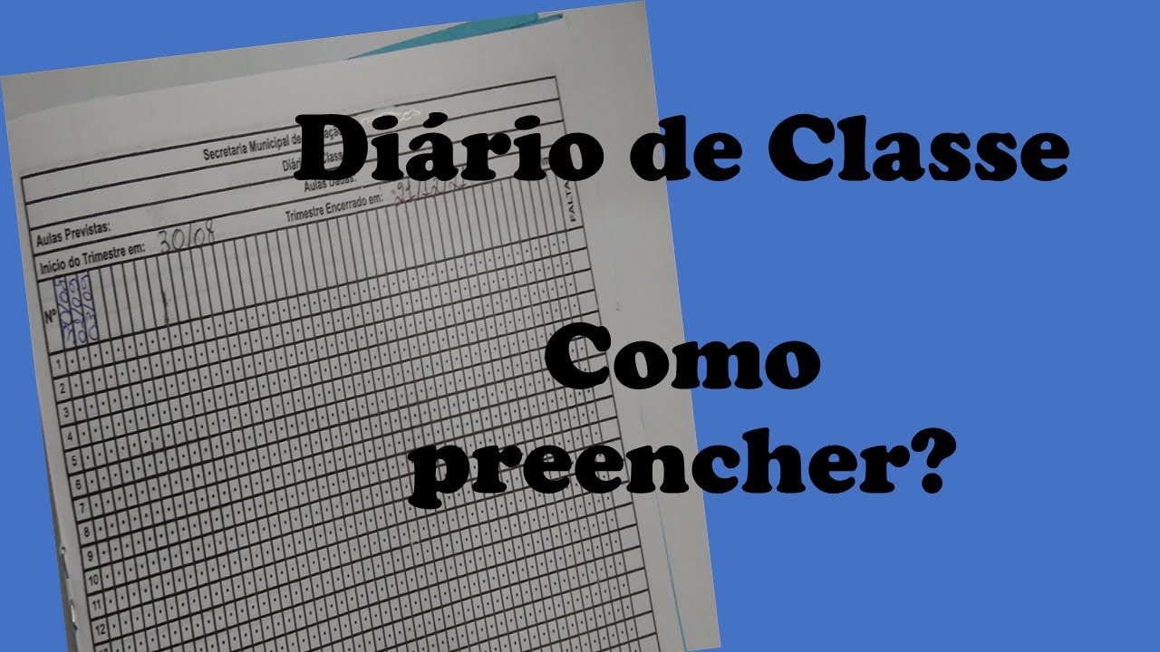 Diário De Classe Educação Infantil Preenchido - FDPLEARN