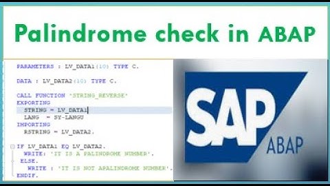 How to Check if a String is Palindrome in SAP ABAP | Palindrome check in SAP ABAP Programming
