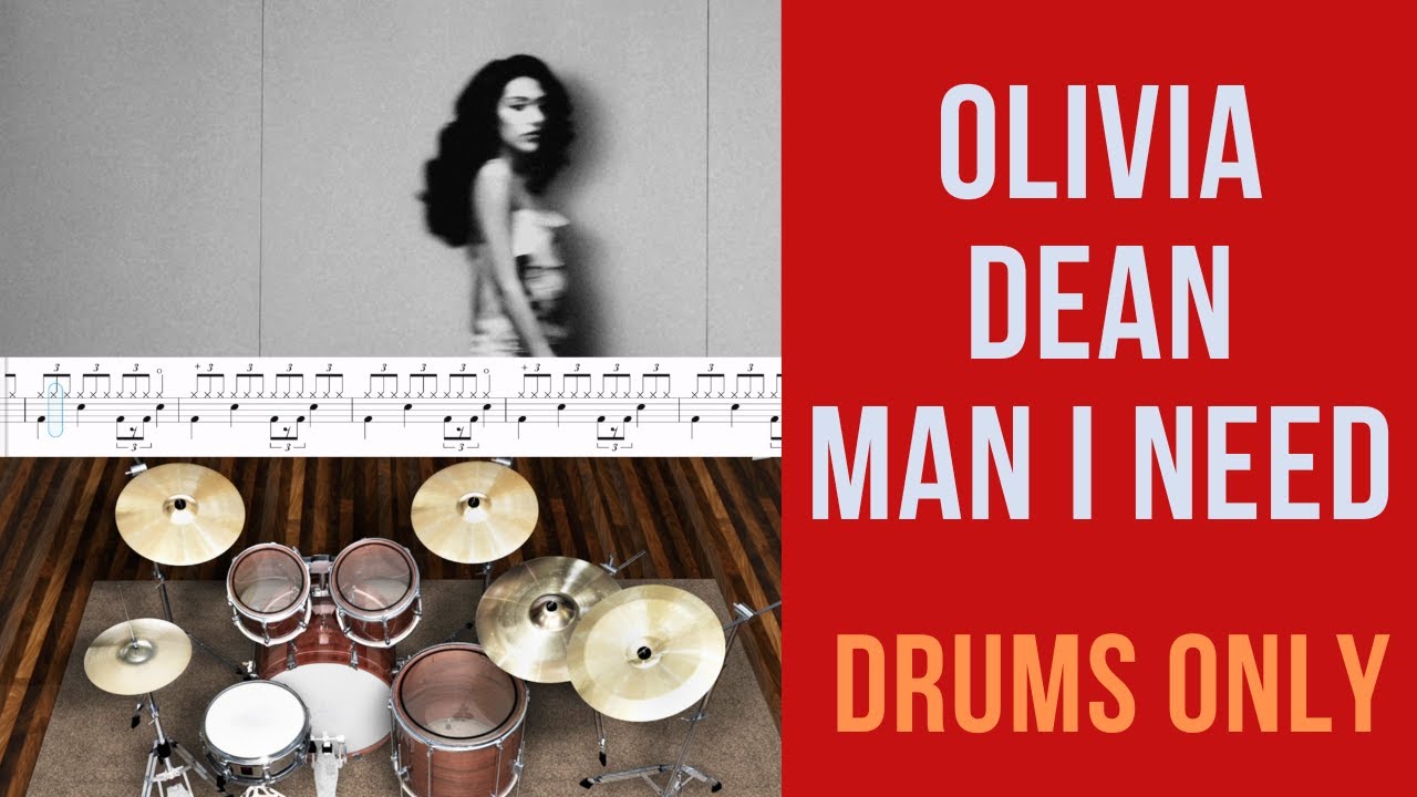 Olivia Dean - Man I Need (Drums only, Slow Practice, Virtual Drums)