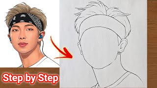 How To Draw BTS RM Step by Step / BTS RM Drawing / BTS drawing 