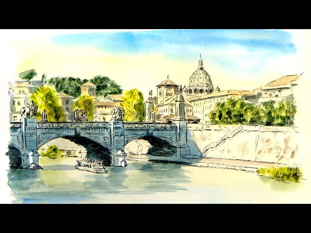ローマの風景(水彩画)額付き Amazon | 額付き額装絵画ベネチア ベニス イタリア 夕景