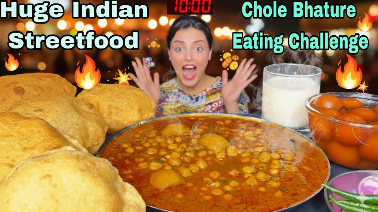 Eating Spicy 🔥 Chole Bhature Challenge, Gulab Jamun| Street Food Chole Bhature| Mukbang, Foodies 