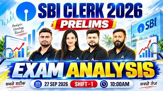 SBI Clerk Exam Analysis 2026 | SBI Clerk Shift 1 Exam Analysis | Paper Review & Difficulty Level