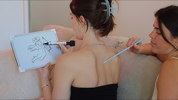 ASMR Back Tracing Game w White Board 💕🫂 LOVE Theme 💘 (Drawing Pictures, Whisper)