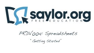 Getting Started: Spreadsheets - Professional Development 004