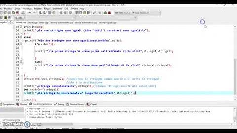 Linguaggio C: Istruzione strlen, istruzione strcmp e istruzione strcat