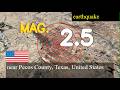 😱🚨 earthquake near Pecos County, Texas, United States live updates today : 2.5 magnitude earthquake