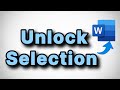 How To Unlock Selection In Microsoft Word How To Unlock Selection In Microsoft Word