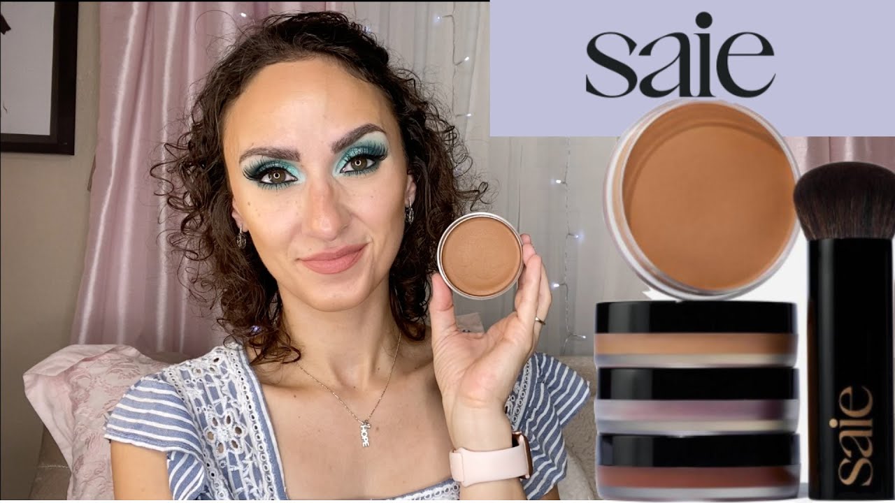 Saie, Makeup, Saie The Big Buffing Bronzer Brush And Sun Melt Cream  Bronzer In Light Bronze