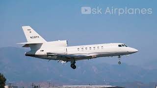 FALCON PRIVATE JETS Taking off and Landing in Van Nuys Airport (KVNY) | With ATC 📻