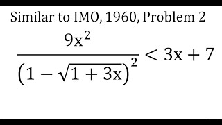Solving Tough Inequality with a substitution, Similar to IMO 1960 Problem 2 Wealth