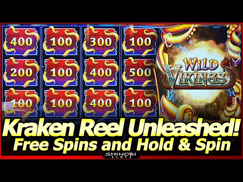 Kraken Reel Unleashed!  Free Spins Bonus and Hold and Spin Feature in Wild Vikings Slot Machine