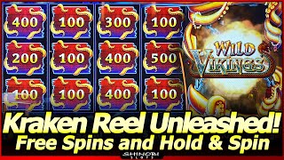 Kraken Reel Unleashed!  Free Spins Bonus and Hold and Spin Feature in Wild Vikings Slot Machine
