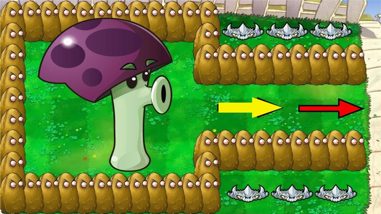 Plants vs Zombies Epic Hack | 1 Scaredy-shroom vs 9999 Gargantuar ...