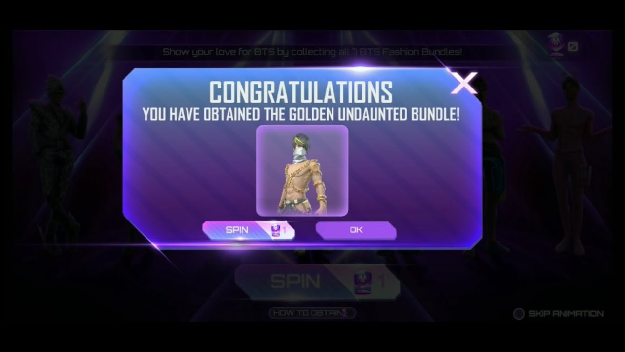 I OBTAINED GOLDEN UNDAUNTED BUNDLE | I GET GOLDEN BTS BUNDLE IN 1 SPIN 