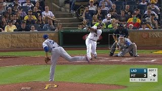 LAD@PIT: Alvarez singles, advances to second on error