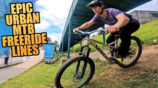 HITTING A BIG DROP AND EPIC URBAN MTB FREERIDE LINES ON MY ENDURO BIKE