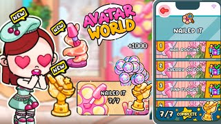 AVATAR WORLD NAIL SALON UPDATE 😃💖|NAILED IT |All Secrets in Hype Plaza You Missed!