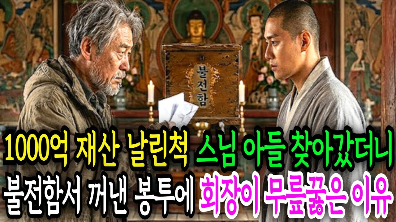 백만장자 재벌회장이 천억 부도난척 주지스님 된 아들 찾아갔더니, 가난한 절 불전함에서 꺼낸 봉투에 오열하는데ㅣ노후사연ㅣ인생조언 | 눈물사연 | 오디오북