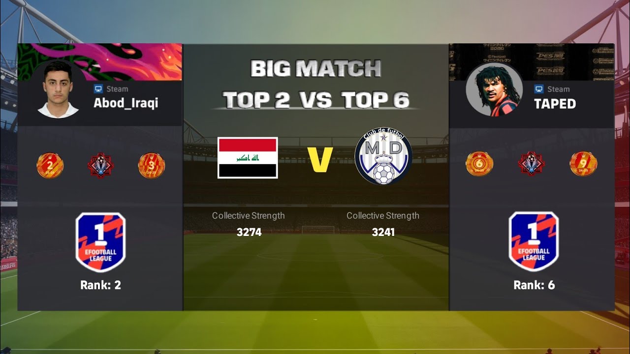Duel Sengit Top Global! Abod_Iraqi (Top 2) vs Taped (Top 6) | eFootball 2026 - Dream Team