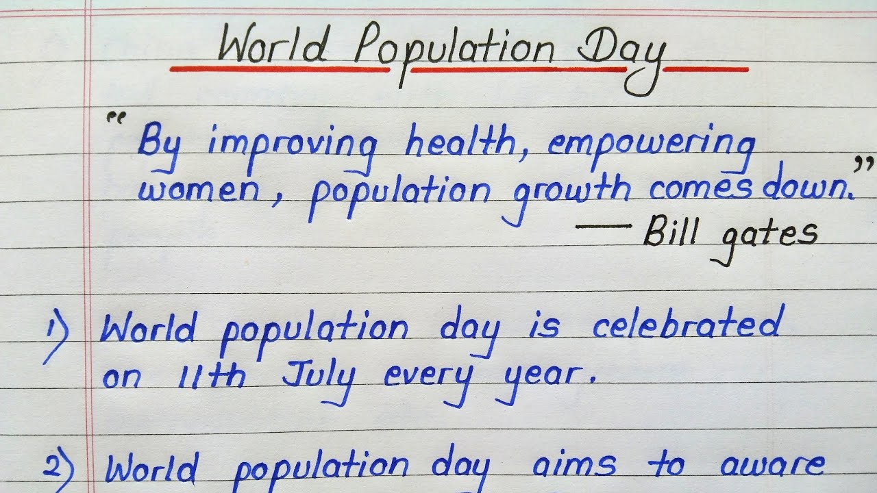 essay writing on world population day
