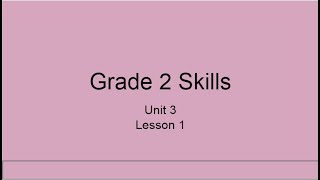 Unit 3, Lesson 1